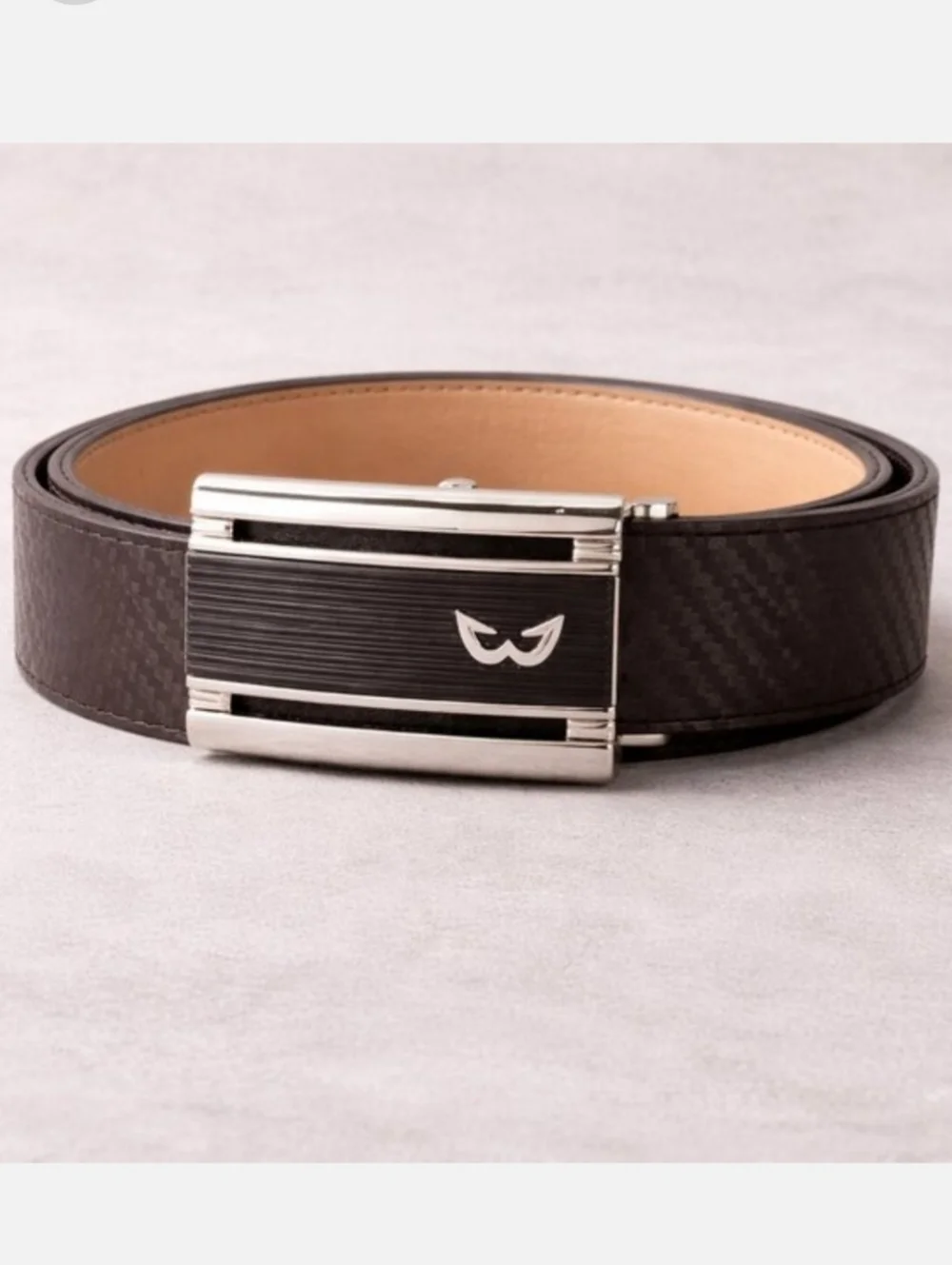 White Ball Kara Q Leather Ratchet Golf Belt Brown Adjustable Click Belt 45